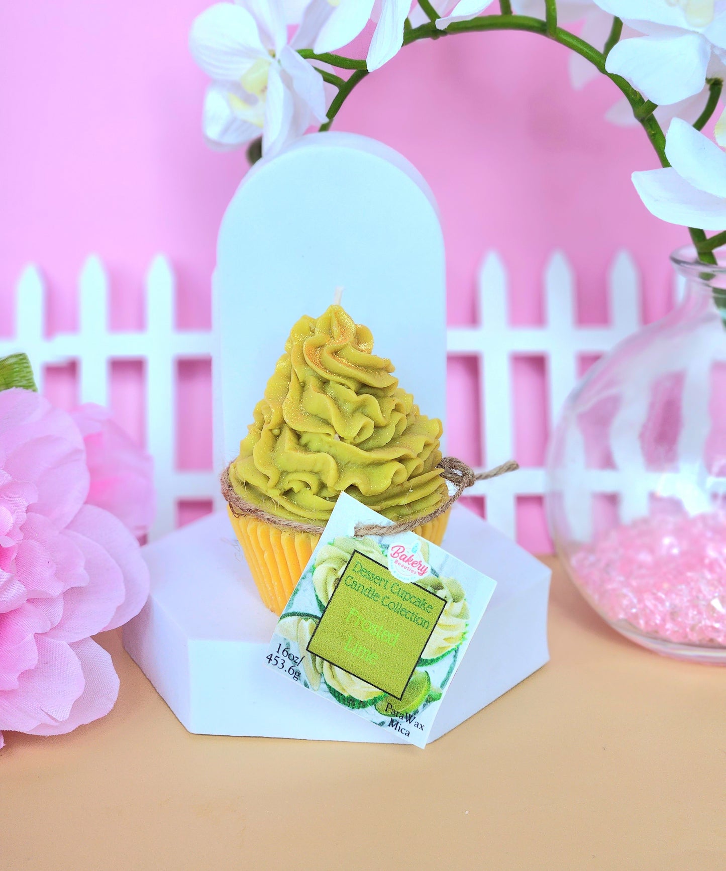 Frosted Lime Cupcake Candle