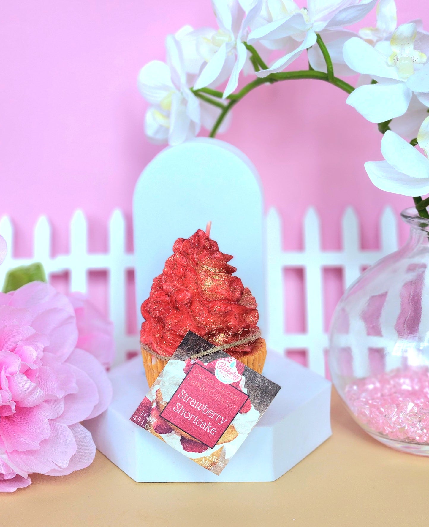 Strawberry Shortcake Cupcake Candle