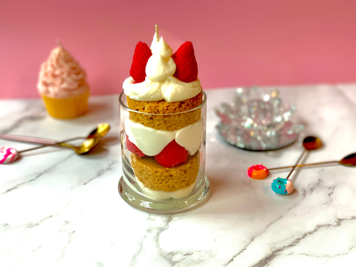 Strawberry Shortcake Cake Cup Candle