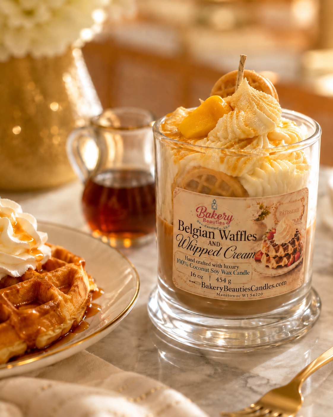 Belgian Waffles & Whipped Cream Candle