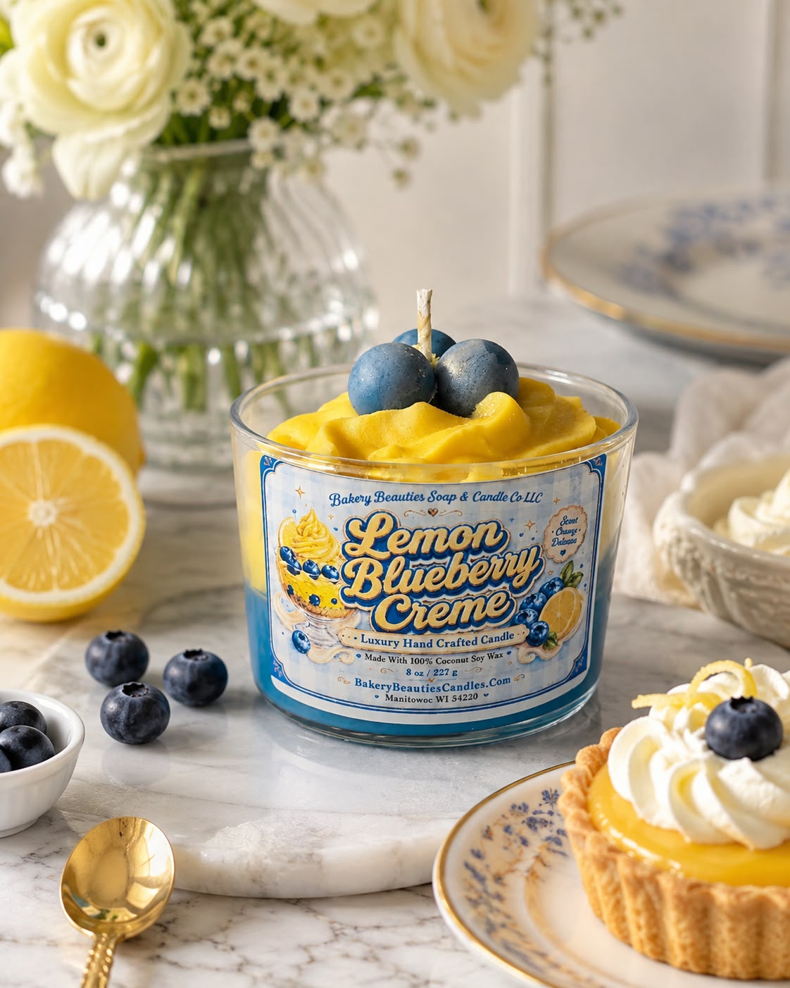 Lemon Blueberry Creme~ Mini Candle Cups