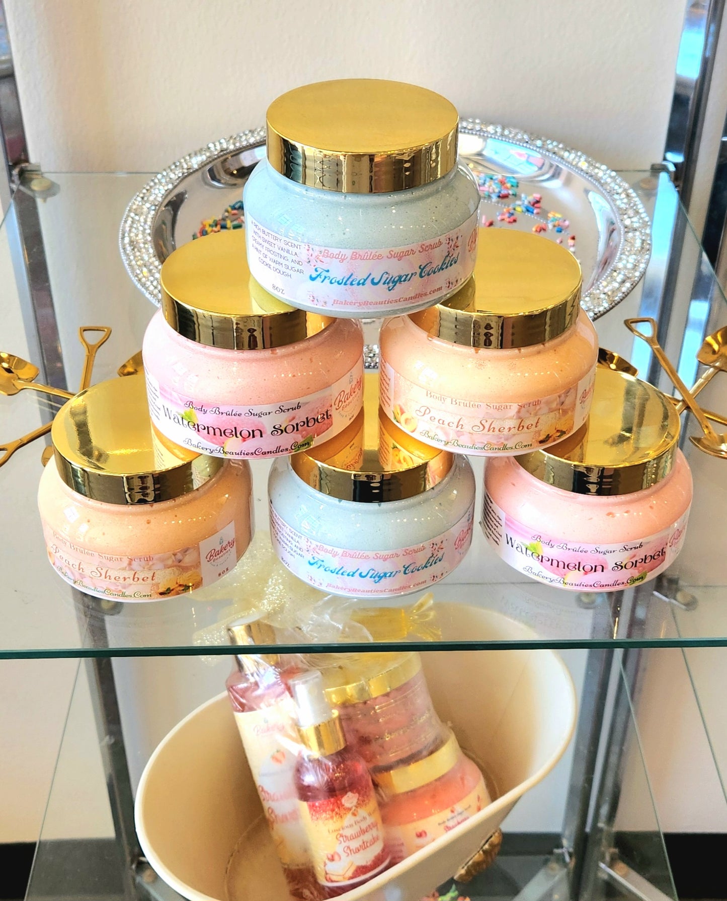 2pk- Sparkling Pink Moscato Grapes Body Glaze 8oz Jars